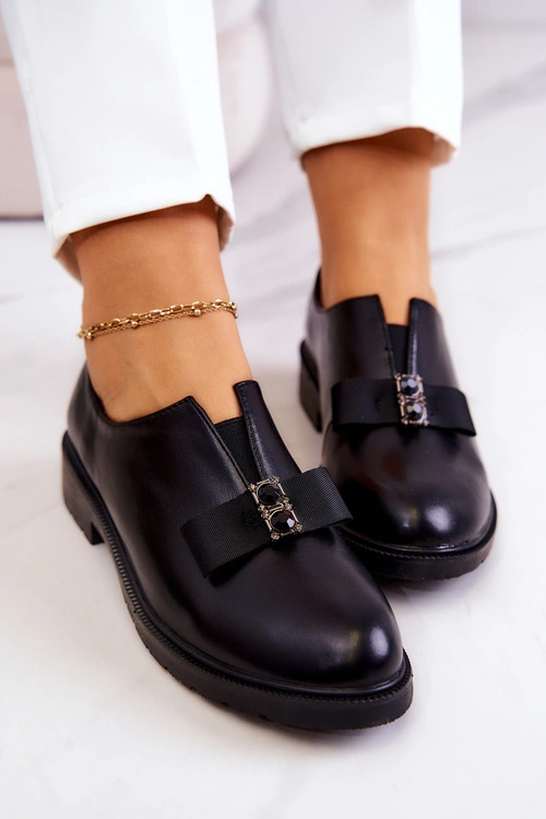 Damskie Półbuty Wsuwane Z Ozdobą Czarne Janelle