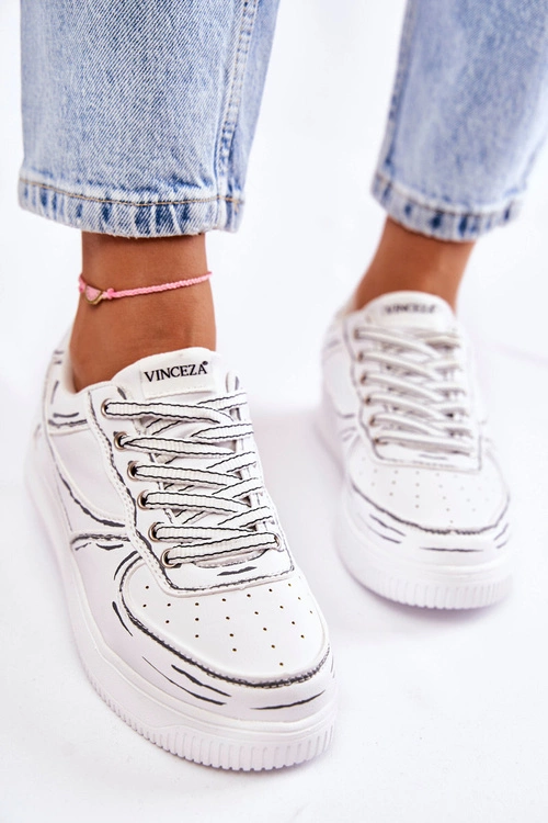 Damskie Niskie Buty Sportowe Białe Solveig