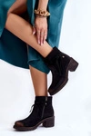 Damskie Zamszowe Botki Maciejka 05720-01 Czarne