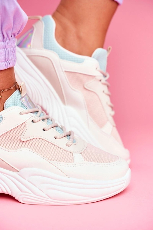 Sportowe Damskie Buty Kolorowe Beżowe Pinner