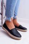 Czarne Damskie Espadryle Flaty