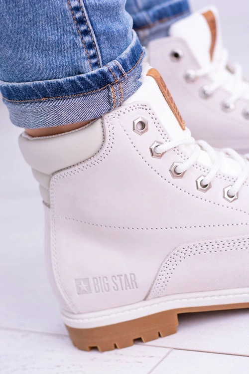 Big Star Botki Damskie Białe Timberki Traperki Timon