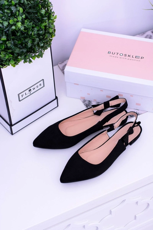 Damskie Czarne Baleriny w Szpic Howla