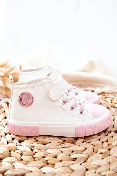 Dziecięce Wysokie Trampki Na Rzepy BIG STAR II374014 Białe