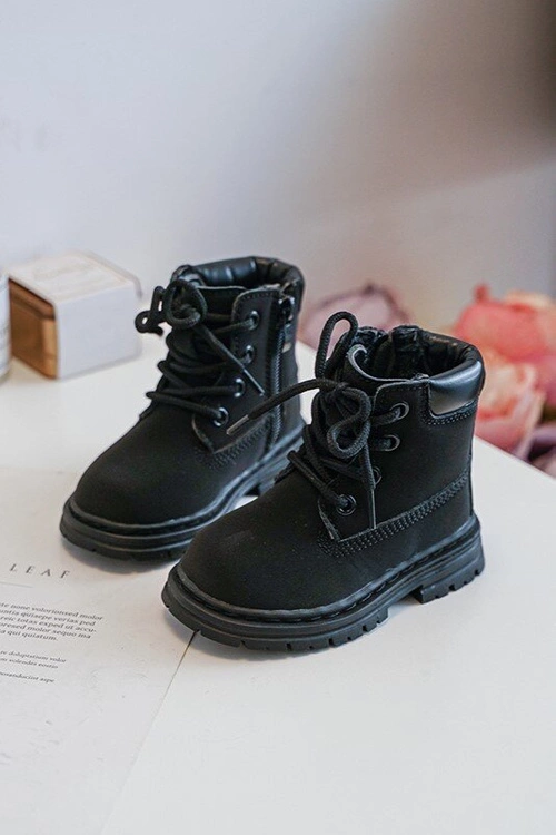 Dziecięce Botki Trapery Na Suwak Czarne Bansi