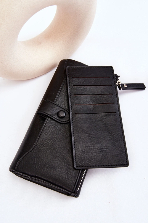 Damski Duży Pojemny Portfel Czarny Evina