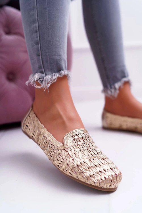 Baleriny Damskie Lu Boo Plecione Złote 4Ever