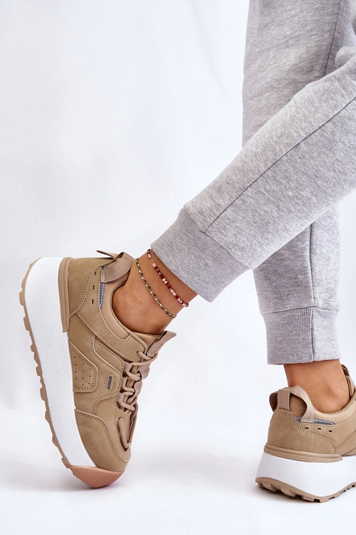 Damskie Buty Sportowe Na Platformie Beżowe Dakari