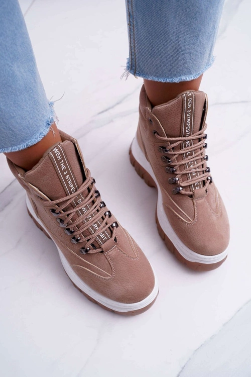 Obuwie Trekkingowe Damskie Trapery Beżowe Greem