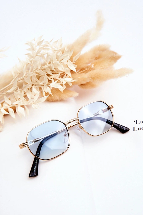 Modne Okulary Przeciwsłoneczne Ful Vue V160049 Złoto-Niebieskie