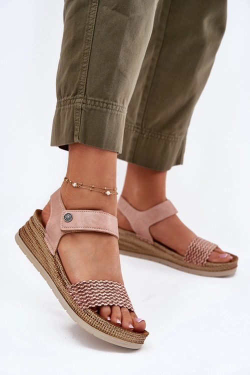 Sandały Damskie Na Koturnie Inblu RV000014 Różowe