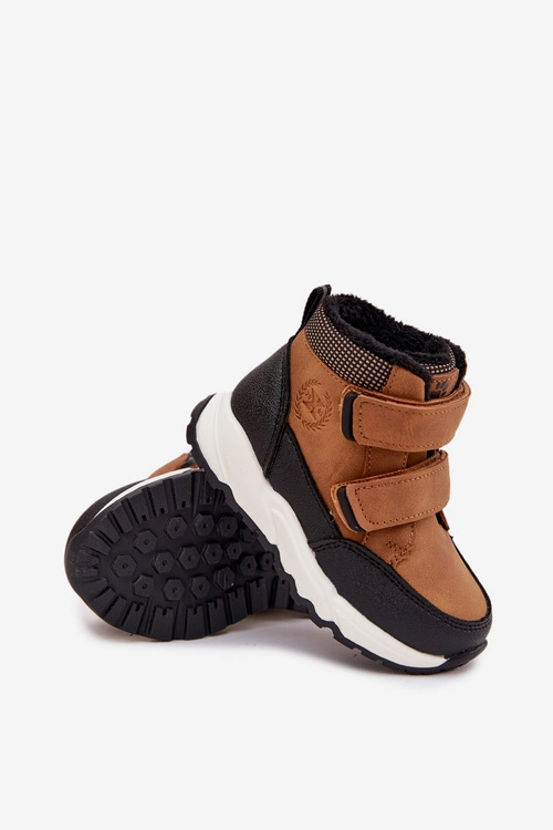 Ocieplane Dziecięce Buty Zimowe Na Rzep Camel Nolivine