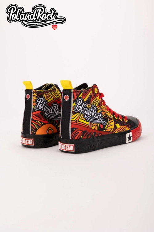 Trampki Pol'and'Rock Festival X Big Star SS174501 Czarno-Czerwone