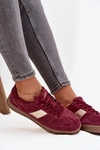 Zamszowe Sneakersy Damskie Vinceza 14029 Bordowe