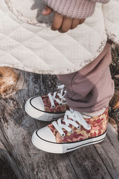 Dziecięce Wysokie Trampki Na Suwak Różowo-Żółte Filemon