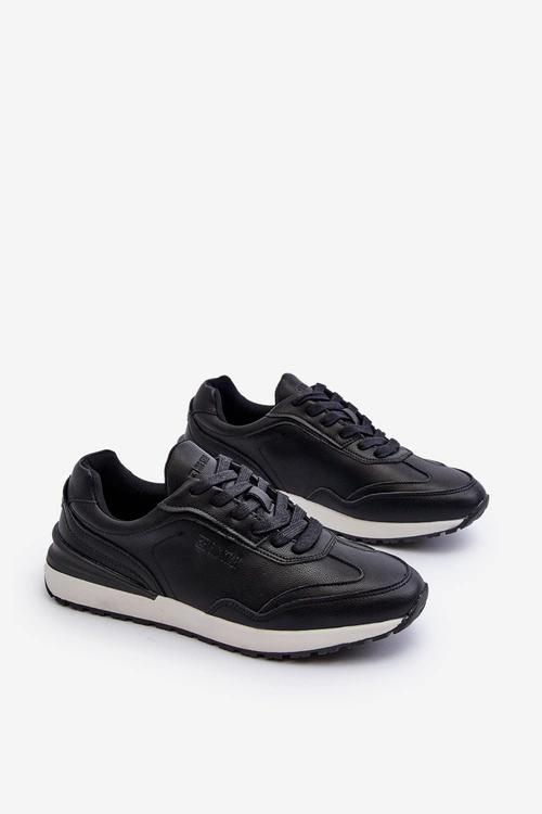 Sneakersy Męskie Skórzane BIG STAR NN174287 Czarne