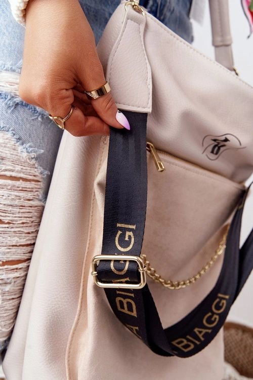 Torebka Shopper Na Ramię LAURA BIAGGI Beżowa