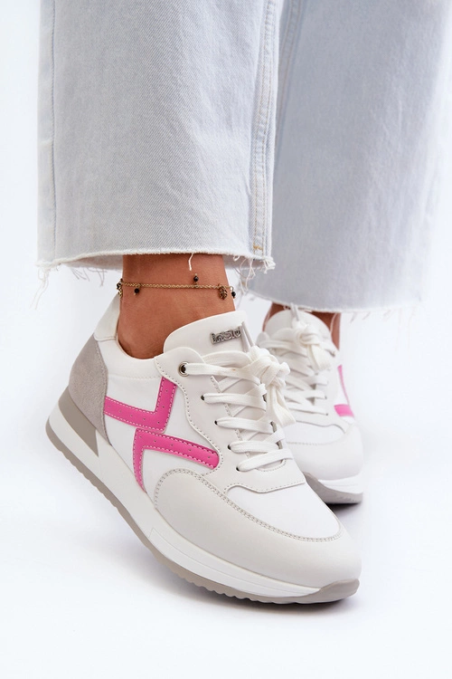 Sneakersy Damskie Na Platformie INBLU IN000362 Białe