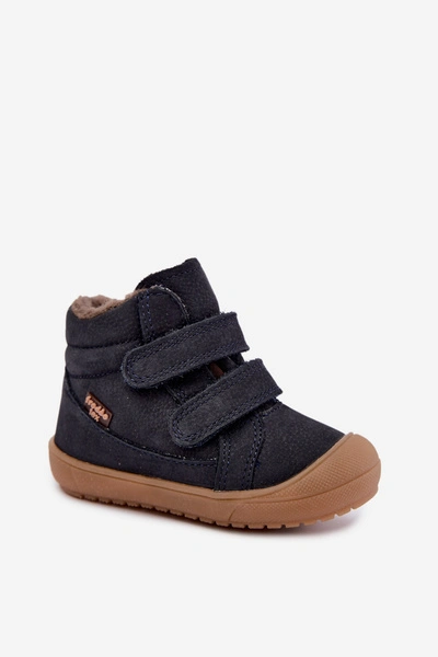 Skórzane Buty Zimowe Dziecięce Froddo G2110138 Granatowe