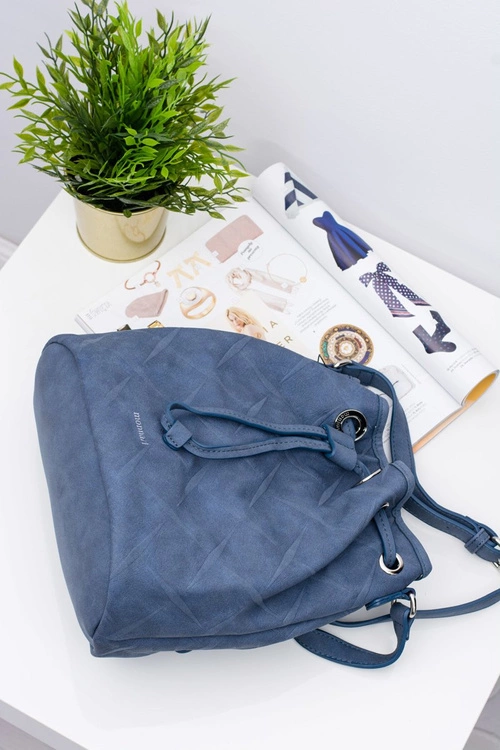 Granatowa Torebka Stylowy Worek Monnari