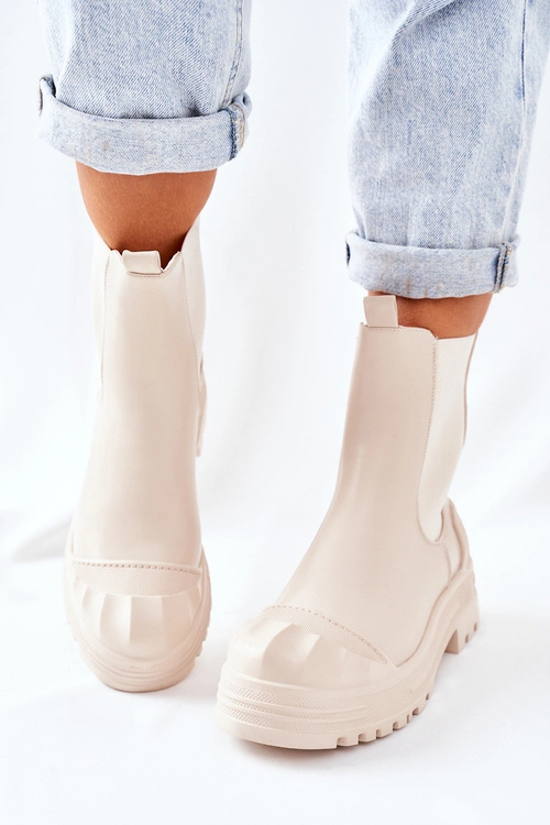 Ocieplane Botki Sztyblety Beżowe Time Off