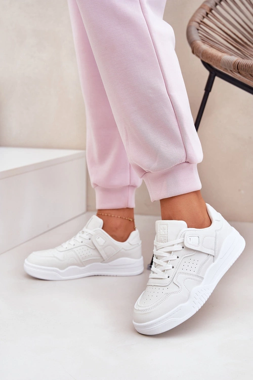 Buty Sportowe Sneakersy Damskie Z Eko Skóry Białe Telisiria