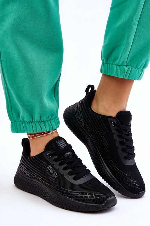 Damskie Siateczkowe Buty Sportowe Memory Foam System Big Star LL274662 Czarne