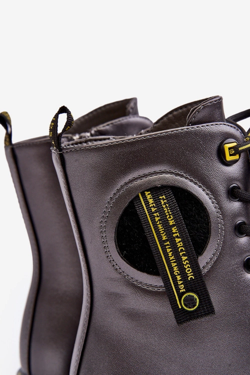 Dziecięce Ocieplane Botki Trapery Szare Iomare