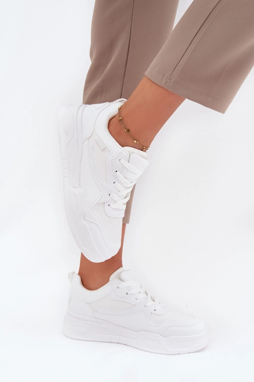 Sneakersy Damskie Na Platformie Big Star SS274590 HI-POLY SYSTEM Białe