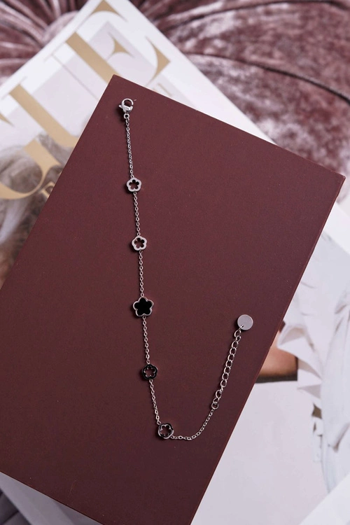 Damska Bransoleta Celebrytka Srebrna Koniczynka