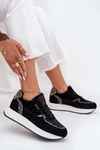 Zamszowe Sneakersy Damskie Big Star OO274A312 HI-POLY SYSTEM Czarne Panterka
