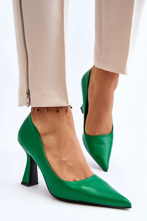 Klasyczne Szpilki W Szpic Zielone Delimena