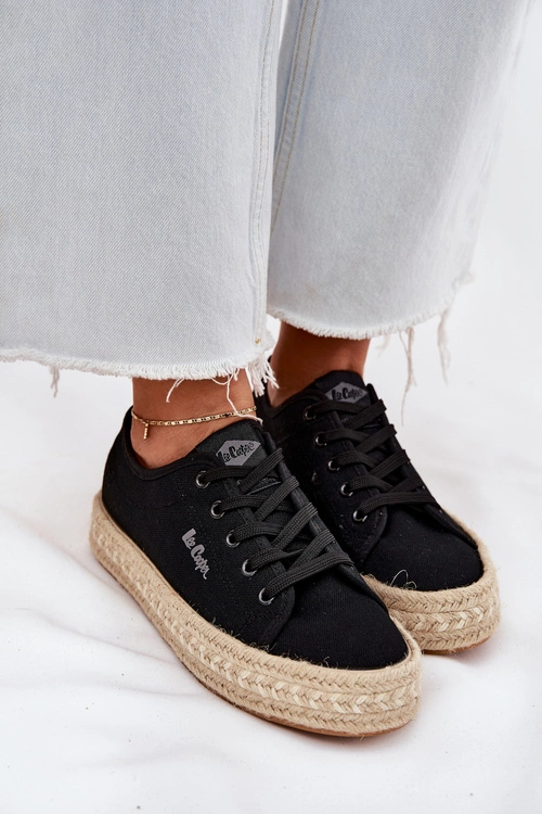 Trampki Damskie Z Plecionką Lee Cooper LCW-25-44-3216 Czarne