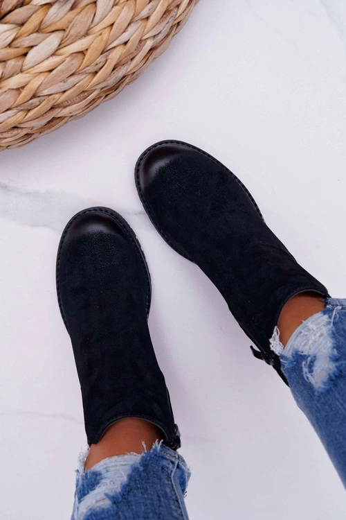 Botki Damskie Na Obcasie Sergio Leone Czarne BT702