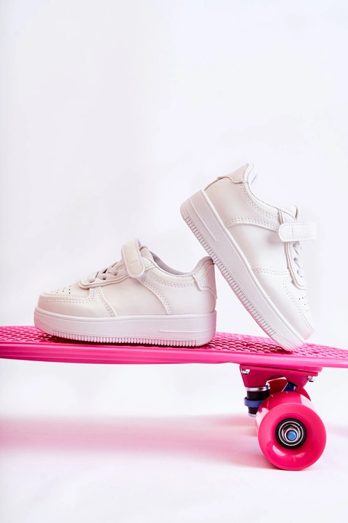 Dziecięce Buty Sportowe Na Rzepy Białe Elike