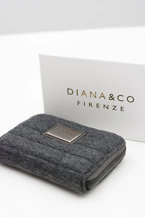 Mały Ciemnoszary Damski Portfel DIANA&CO