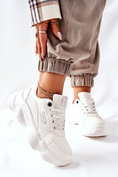 Damskie Sportowe Buty Memory Foam Big Star II274359 Białe