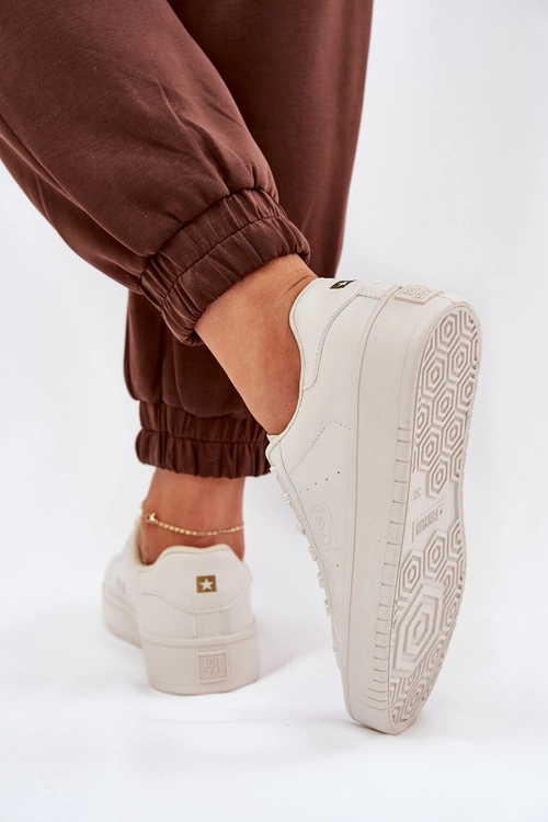 Niskie Trampki Damskie Z Eko Skóry Big Star NN274578 Beżowe