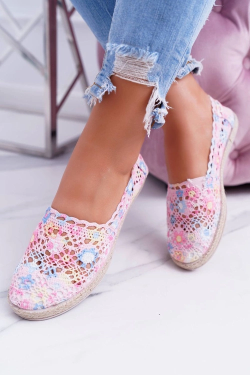 Lekkie Różowe Espadryle Damskie Tenisówki Forga