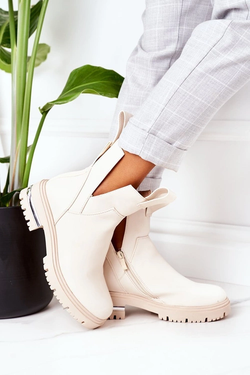 Ocieplane Botki Sztyblety Beżowe Rock It