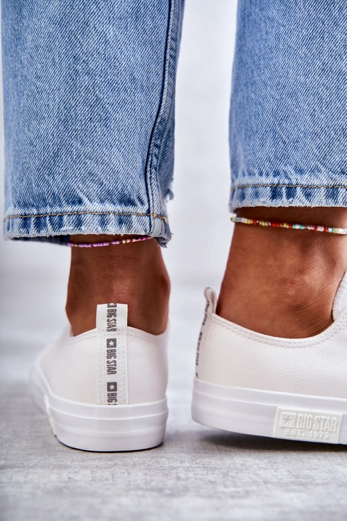 Damskie Skórzane Trampki Big Star KK274105 Białe