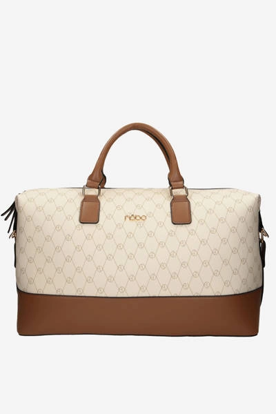 Duża Torba Podróżna NOBO P1250-CM00 Beżowo-Brązowa