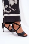 Modne Sandały Na Szpilce Czarne Loressa