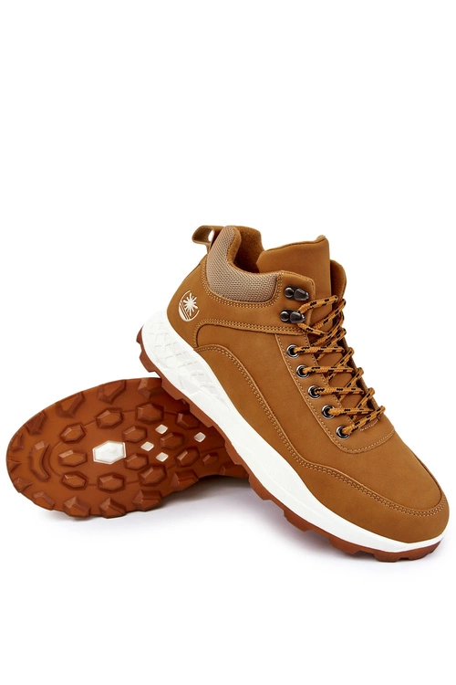 Męskie Ocieplane Buty Trekkingowe Trapery Camel Otto