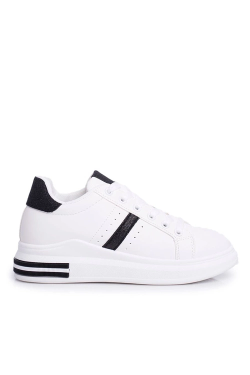 Sportowe Damskie Buty Czarny Brokat Białe Berge