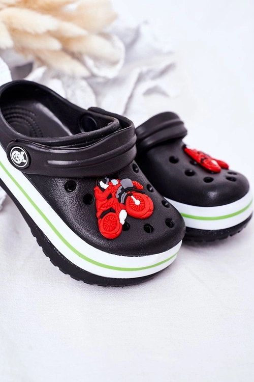 Dziecięce Piankowe Klapki Kroksy Czarne Lazy Day