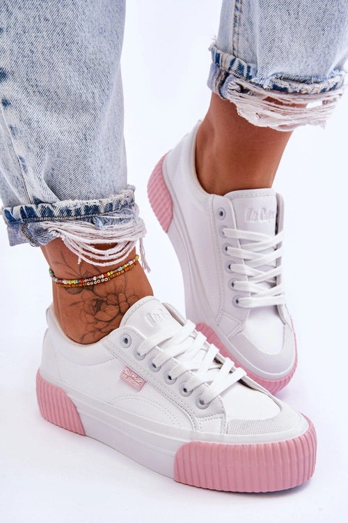 Skórzane Buty Sportowe Lee Cooper LCW-23-31-1787L Białe