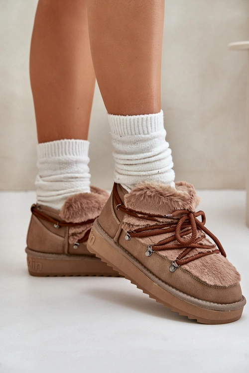 Niskie Śniegowce Na Platformie Z Futerkiem D.Franklin DFSH370011 Brązowe