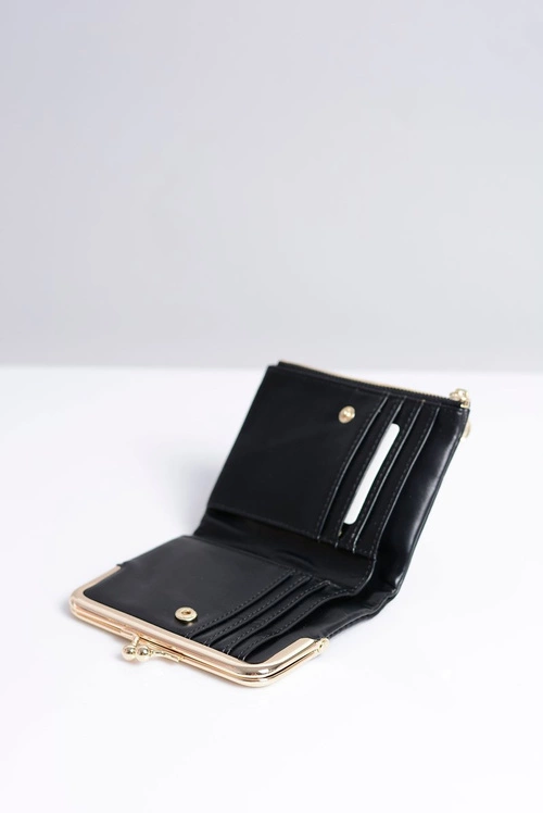 Mała Damska Czarna Portmonetka