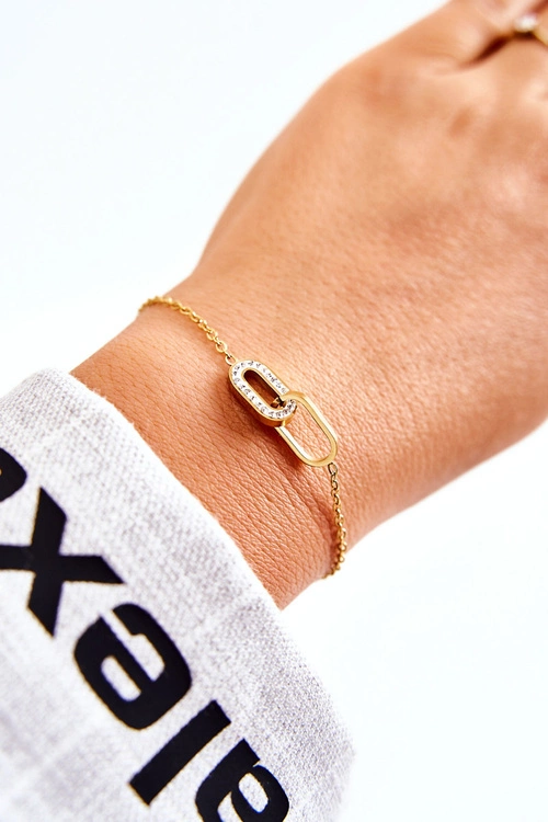 Damska Bransoletka Celebrytka Z Owalnymi Ozdobami Złota